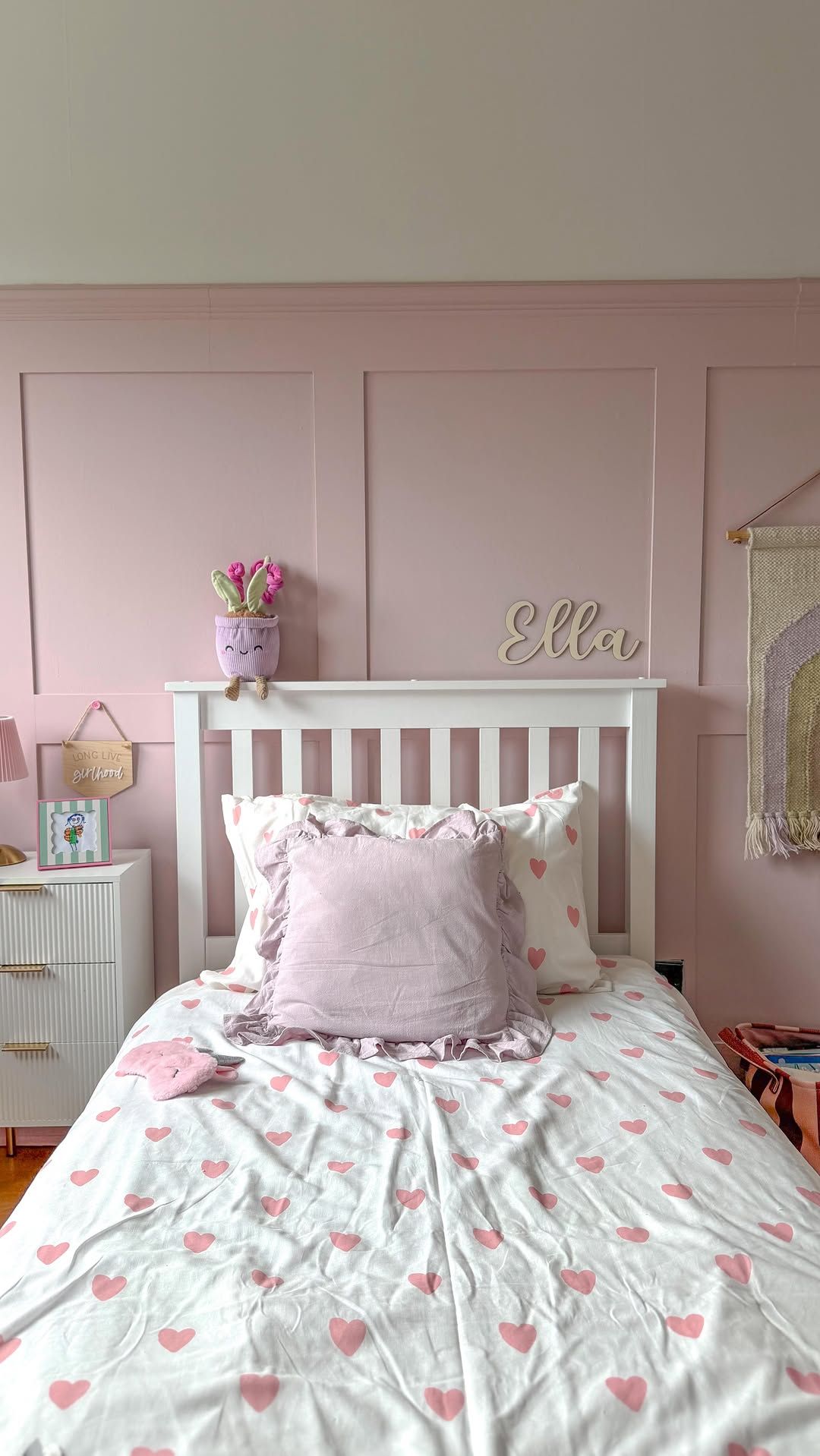 Pink Panel Molding Replaced Plain Painted Walls
