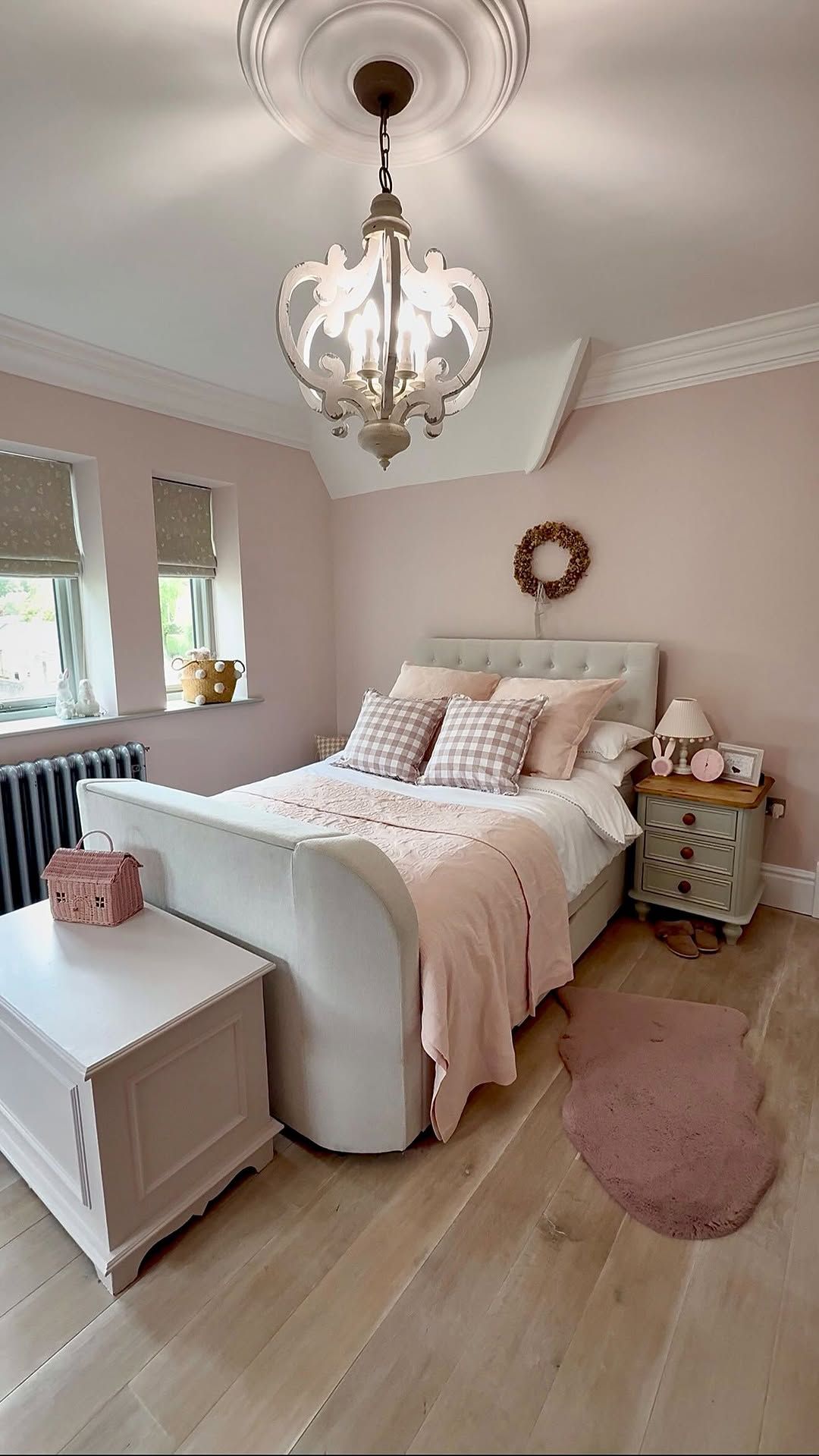Soft Blush Paint Warmed Up the Entire Bedroom