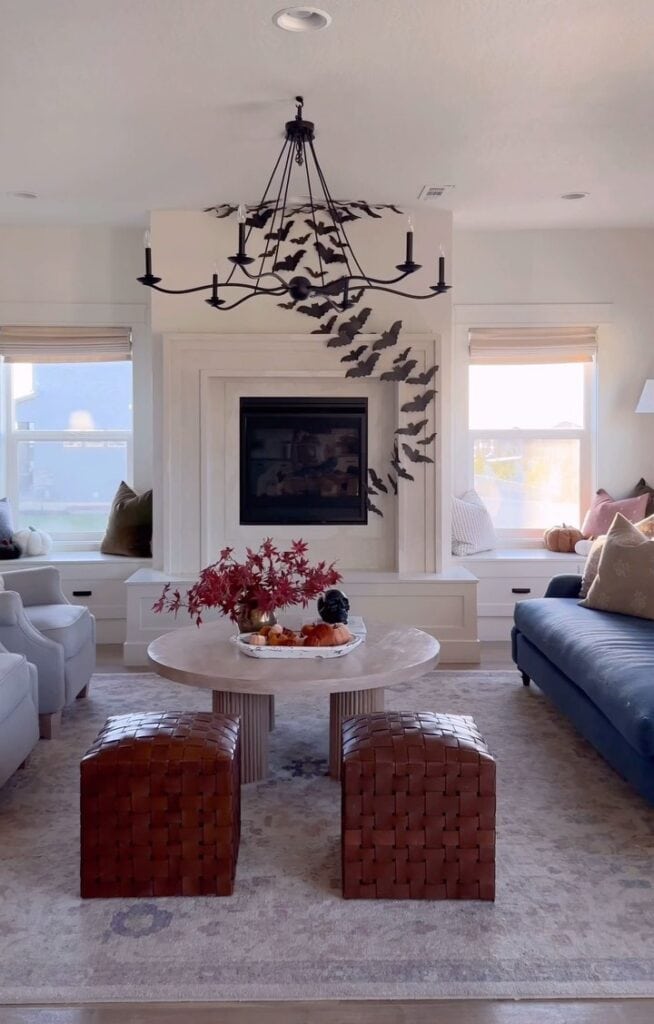 Stylish Halloween Bat Living Room Decor