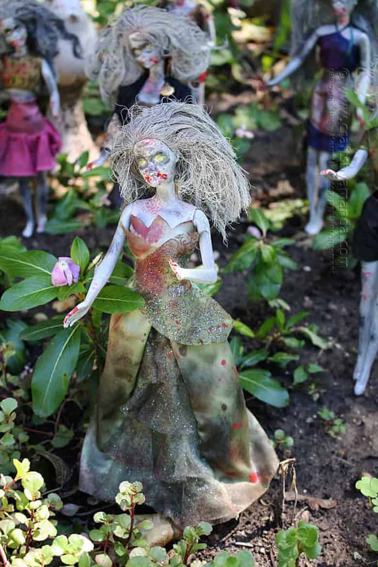 Zombie Barbie army inspired by the Walking Dead.